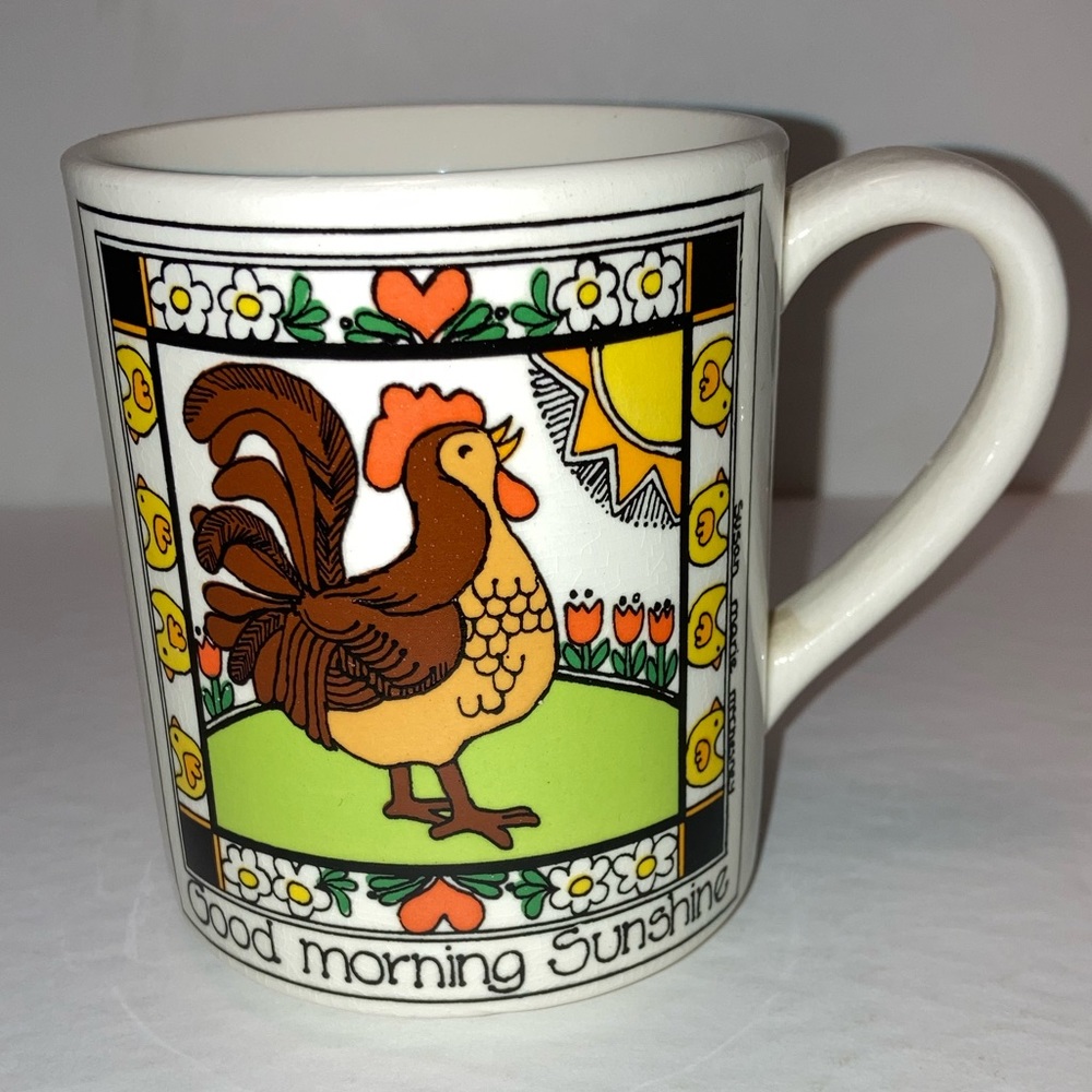 Enesco Susan Marie McChesney Chicken Coffee Cup| Rooster Mug | Chicken Mug 1982